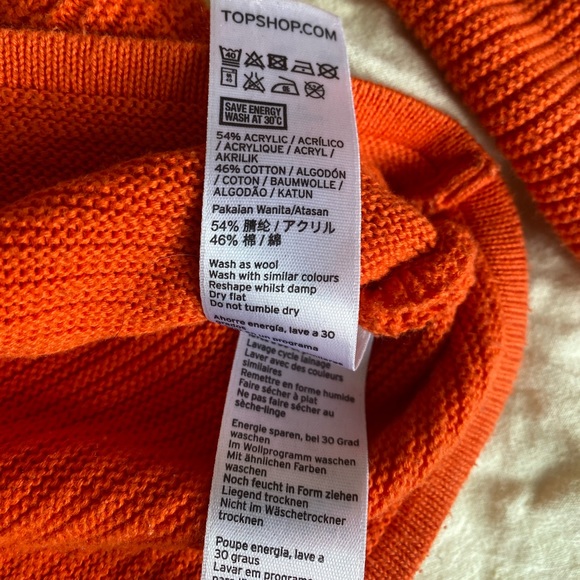 Cropped orange sweater. Topshop, size 4. Gently used. - Picture 4 of 5